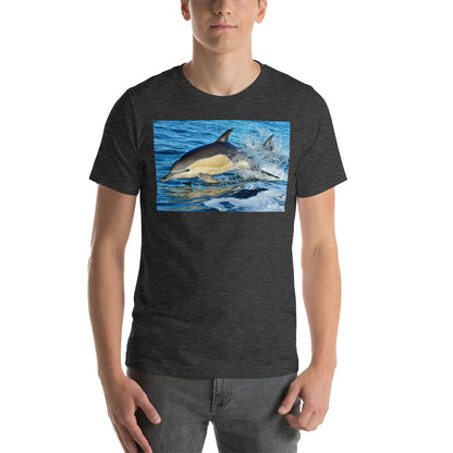 Classic Crew Neck Tee - Dolphin Rising - Ronz-Design-Unique-Apparel
