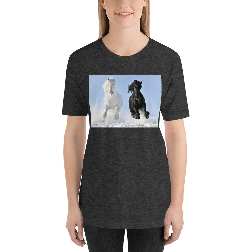 Everyday Elegant Tee - Black & White Stallions Flying