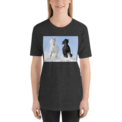 Everyday Elegant Tee - Black & White Stallions Flying
