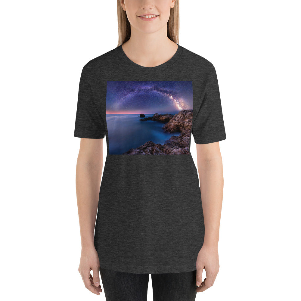 Premium Soft Crew Neck - The Milky Way Over a Rocky Bay