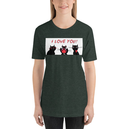 Classic Crew Neck Tee - I Love You! - Ronz-Design-Unique-Apparel