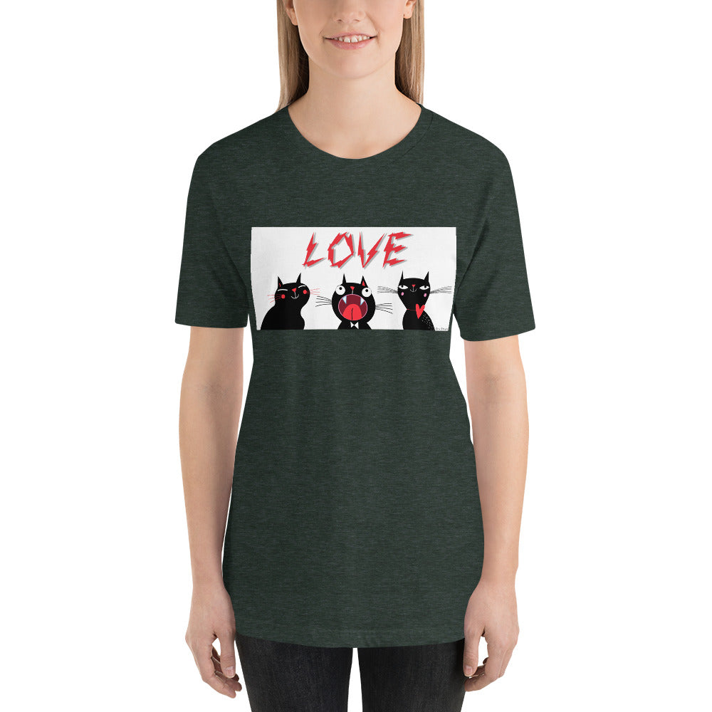 Classic Crew Neck Tee - Love Cats - Ronz-Design-Unique-Apparel
