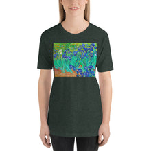 Load image into Gallery viewer, Classic Crew Neck Tee - van Gogh: Irises - Ronz-Design-Unique-Apparel
