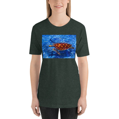 Classic Crew Neck Tee - Loggerhead Sea Turtle - Ronz-Design-Unique-Apparel