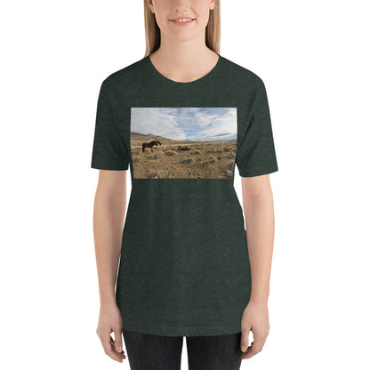 Classic Crew Neck Tee - Wild Mustang Vista - Ronz-Design-Unique-Apparel