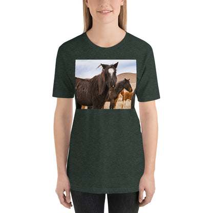 Classic Crew Neck Tee - Wild Mustang with Wild Hair - Ronz-Design-Unique-Apparel