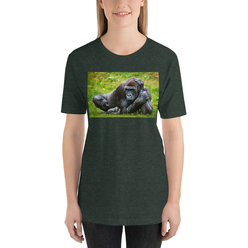Classic Crew Neck Tee - Gorilla in the Grass - Ronz-Design-Unique-Apparel