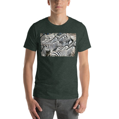 Classic Crew Neck Tee - Zebras Running Through Water - Ronz-Design-Unique-Apparel