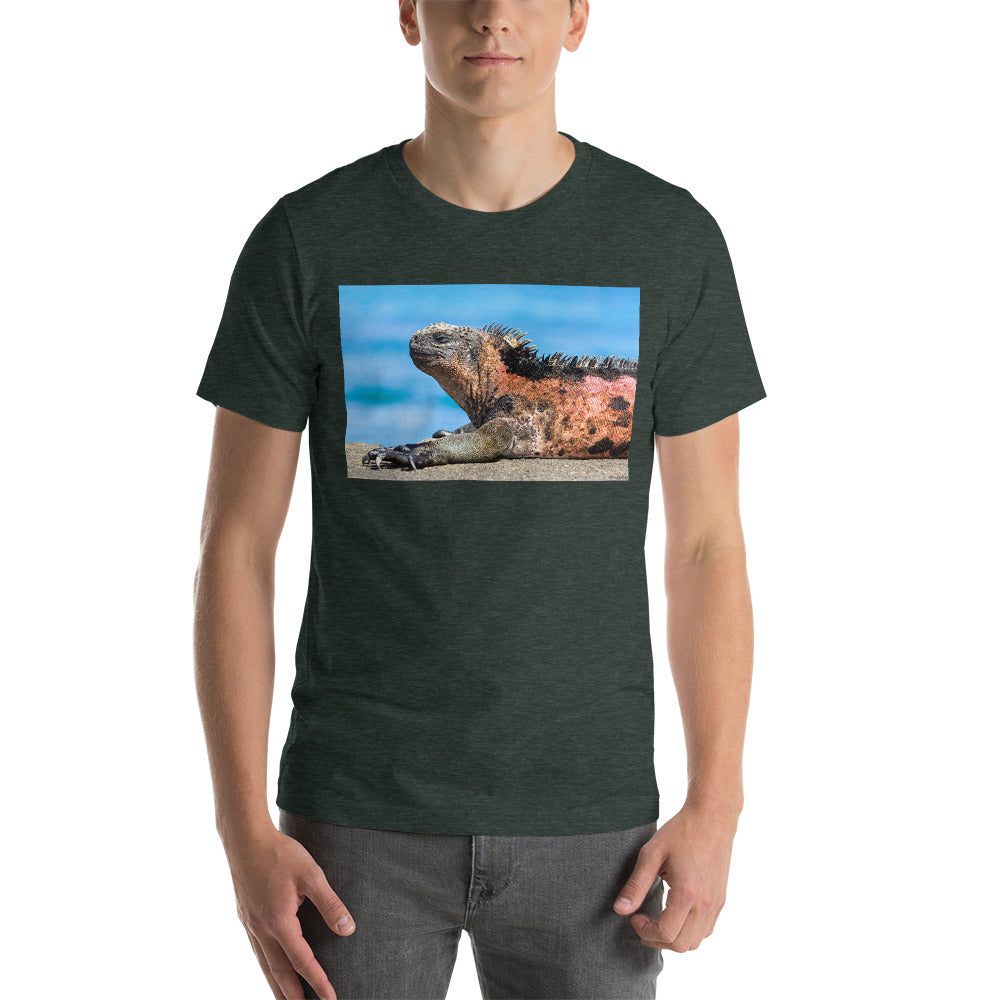 Classic Crew Neck Tee - Basking Galapagos Marine Iguana - Ronz-Design-Unique-Apparel