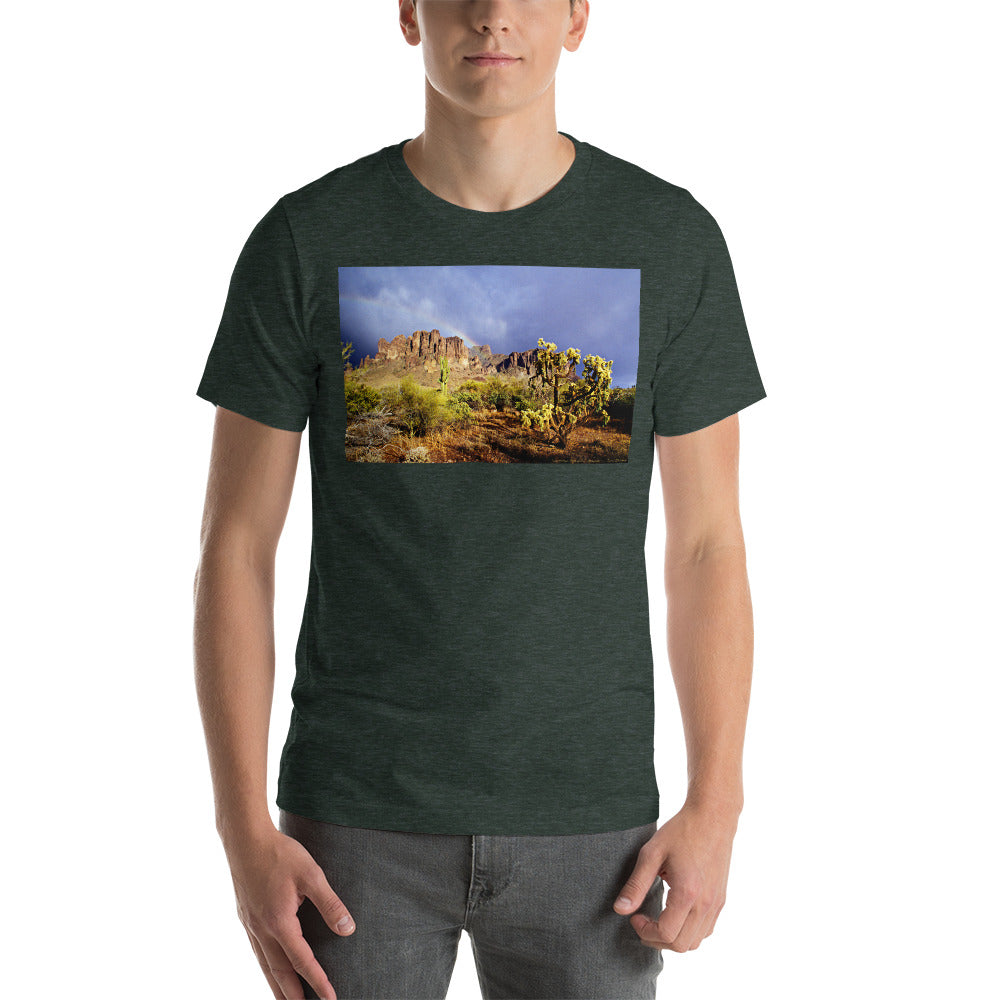 Classic Crew Neck Tee - Rainbow In The Desert, Superstition Mt. - Ronz-Design-Unique-Apparel