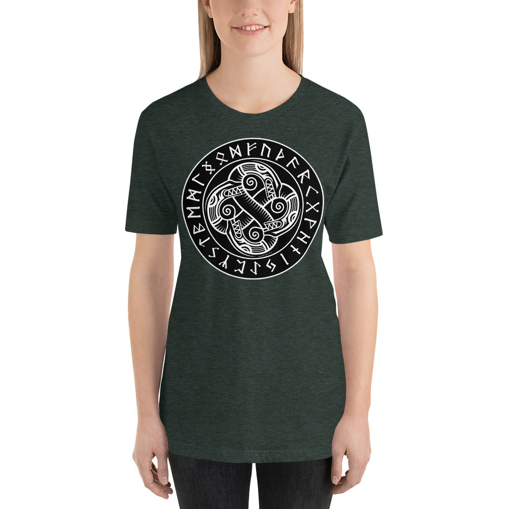 Everyday Elegant Tee - Sea Serpents in Norse Runic Circle