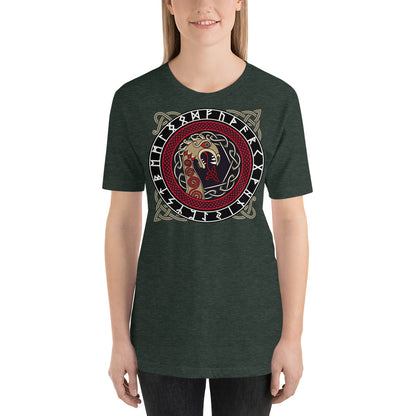 Classic Crew Neck Tee - Drakkar Dragon Surrounded by Celtic Knots