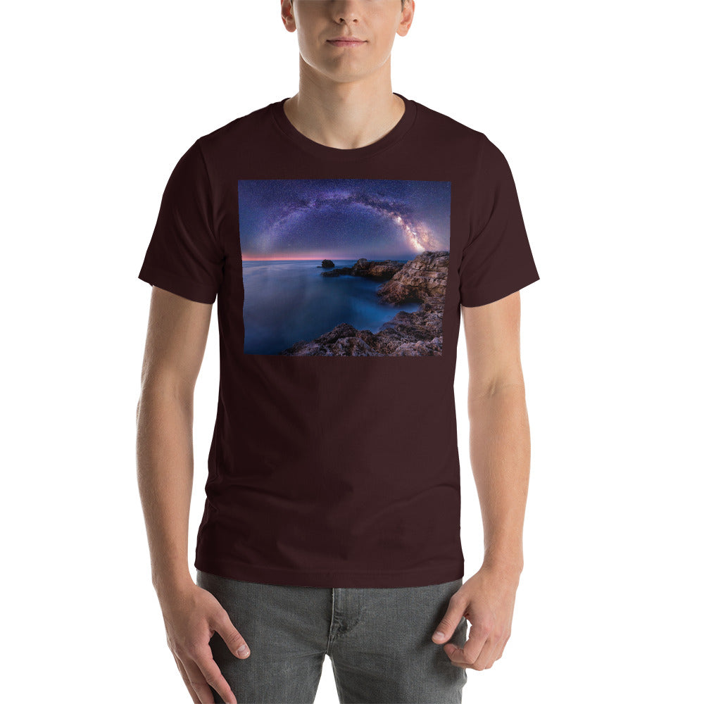 Premium Soft Crew Neck - The Milky Way Over a Rocky Bay