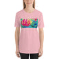Classic Crew Neck Tee - Pink Flower Watercolor #2 - Ronz-Design-Unique-Apparel