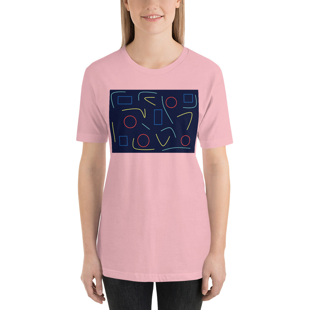 Classic Crew Neck Tee - Abstract on Blue - Ronz-Design-Unique-Apparel