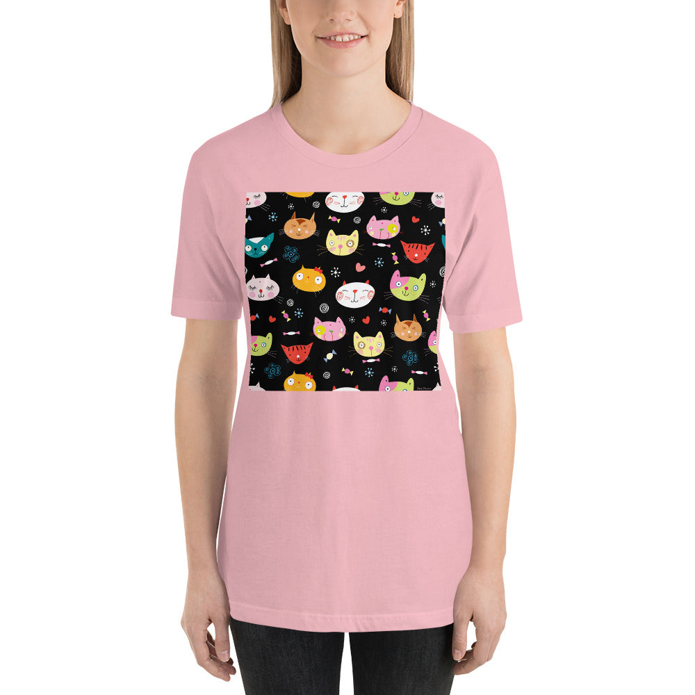 Classic Crew Neck Tee - Cat Faces - Ronz-Design-Unique-Apparel