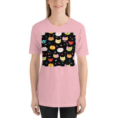 Classic Crew Neck Tee - Cat Faces - Ronz-Design-Unique-Apparel