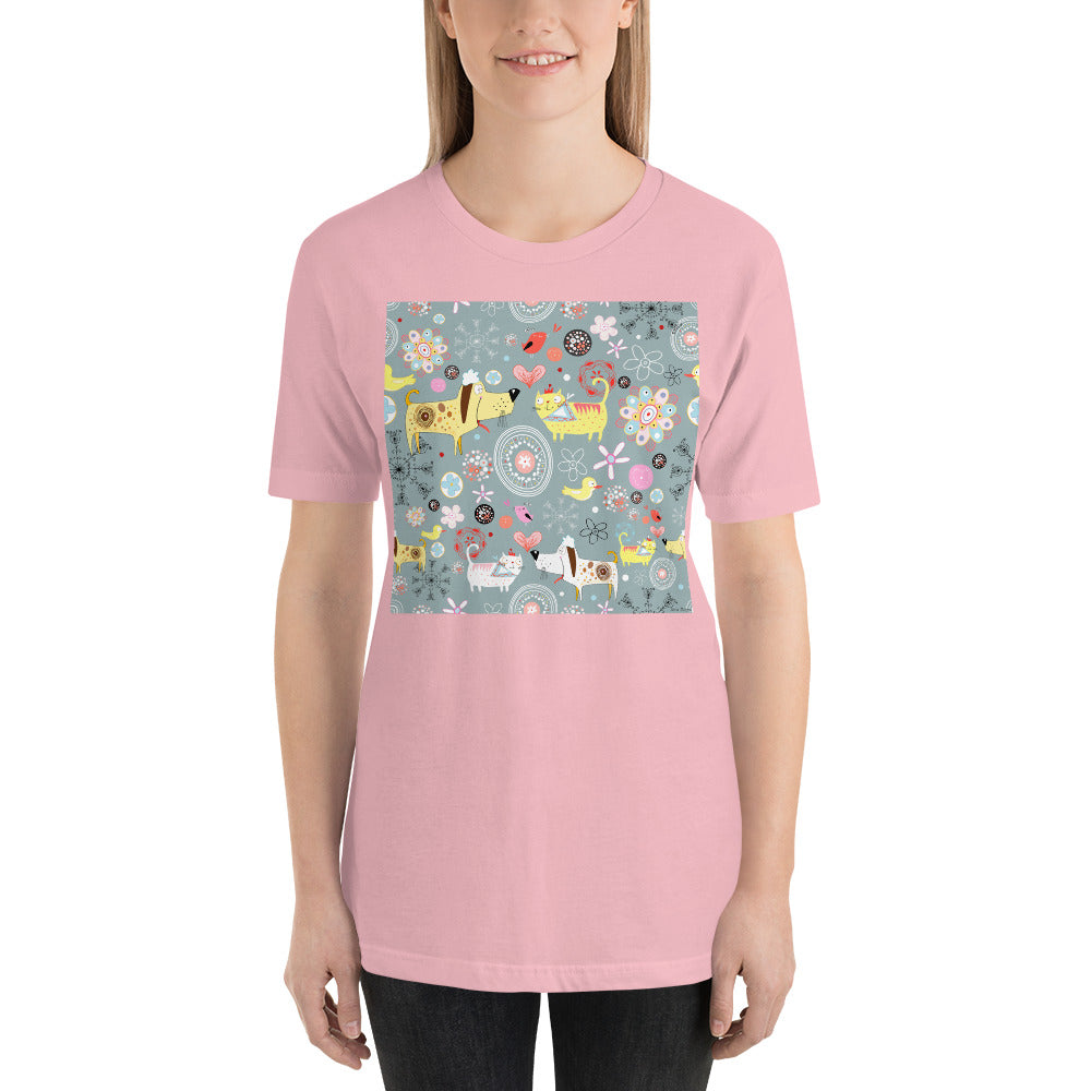 Classic Crew Neck Tee - Cats & Dogs - Ronz-Design-Unique-Apparel