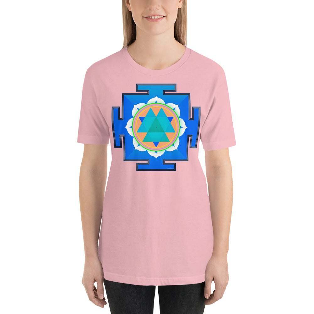 Classic Crew Neck Tee - Blue & Purple Yantras - Ronz-Design-Unique-Apparel