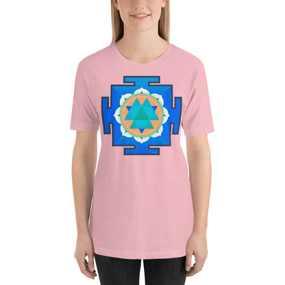 Classic Crew Neck Tee - Blue & Purple Yantras - Ronz-Design-Unique-Apparel