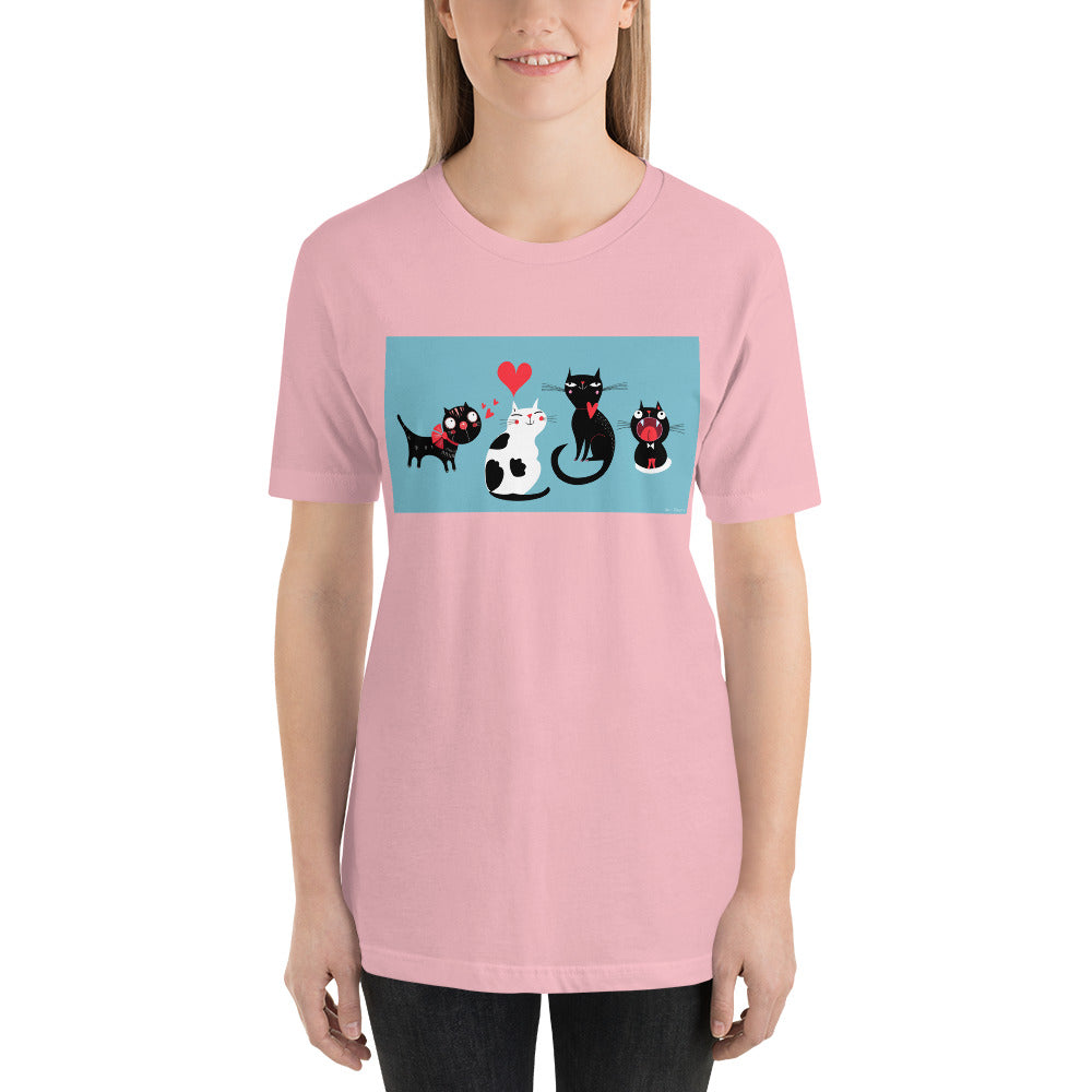 Classic Crew Neck Tee - Cat Love - Ronz-Design-Unique-Apparel