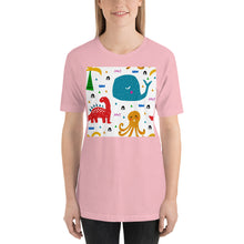 Load image into Gallery viewer, Classic Crew Neck Tee - Whale, Octopus &amp; Dino - Ronz-Design-Unique-Apparel
