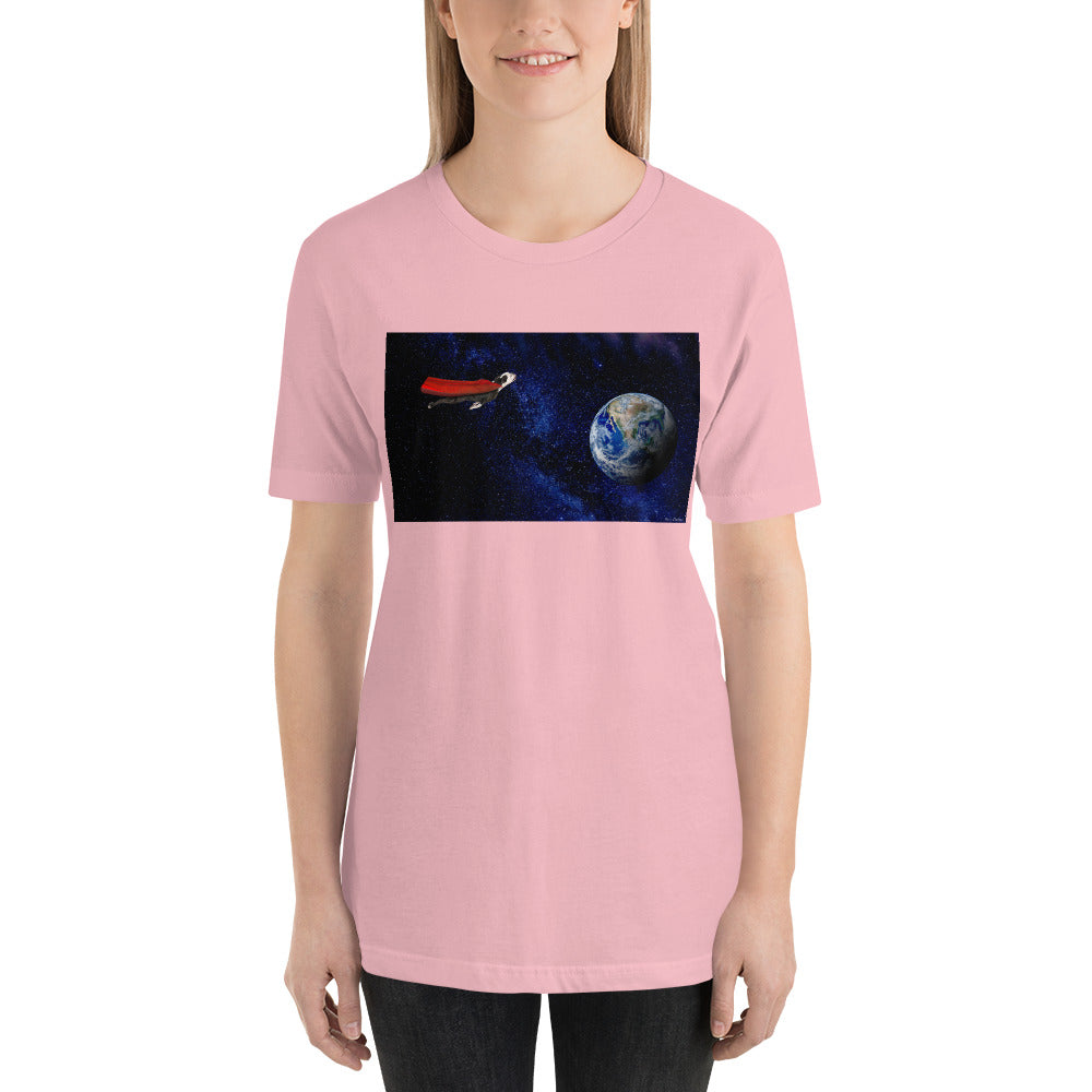 Classic Crew Neck Tee - Super Dog in Space - Ronz-Design-Unique-Apparel