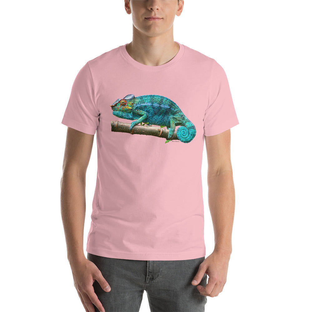 Classic Crew Neck Tee - Turquoise Blue Chameleon - Ronz-Design-Unique-Apparel