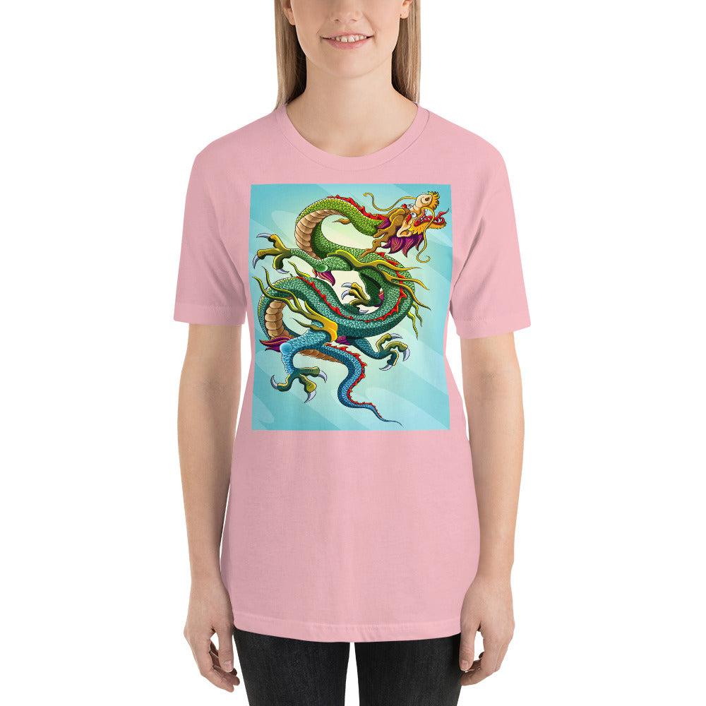 Everyday Elegant Tee - Green & Blue Chinese Sky Dragon