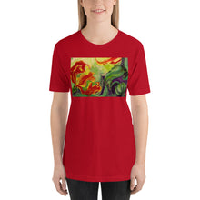 Load image into Gallery viewer, Classic Crew Neck Tee - Red Flower Watercolor - Ronz-Design-Unique-Apparel
