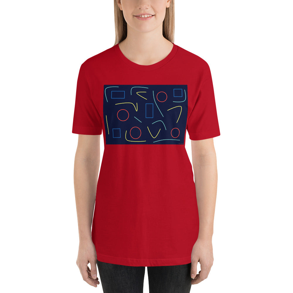 Classic Crew Neck Tee - Abstract on Blue - Ronz-Design-Unique-Apparel