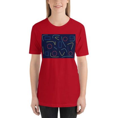 Classic Crew Neck Tee - Abstract on Blue - Ronz-Design-Unique-Apparel