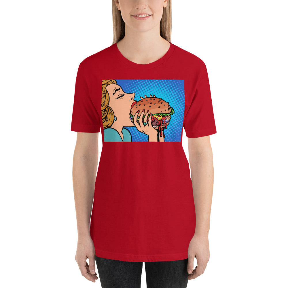 Classic Crew Neck Tee - Hamburger Feast - Ronz-Design-Unique-Apparel