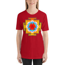 Load image into Gallery viewer, Classic Crew Neck Tee - Red &amp; Blue Yantra - Ronz-Design-Unique-Apparel
