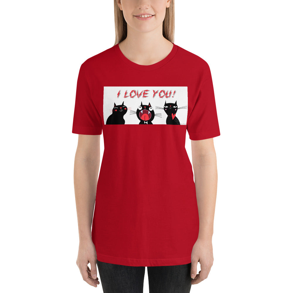 Classic Crew Neck Tee - I Love You! - Ronz-Design-Unique-Apparel