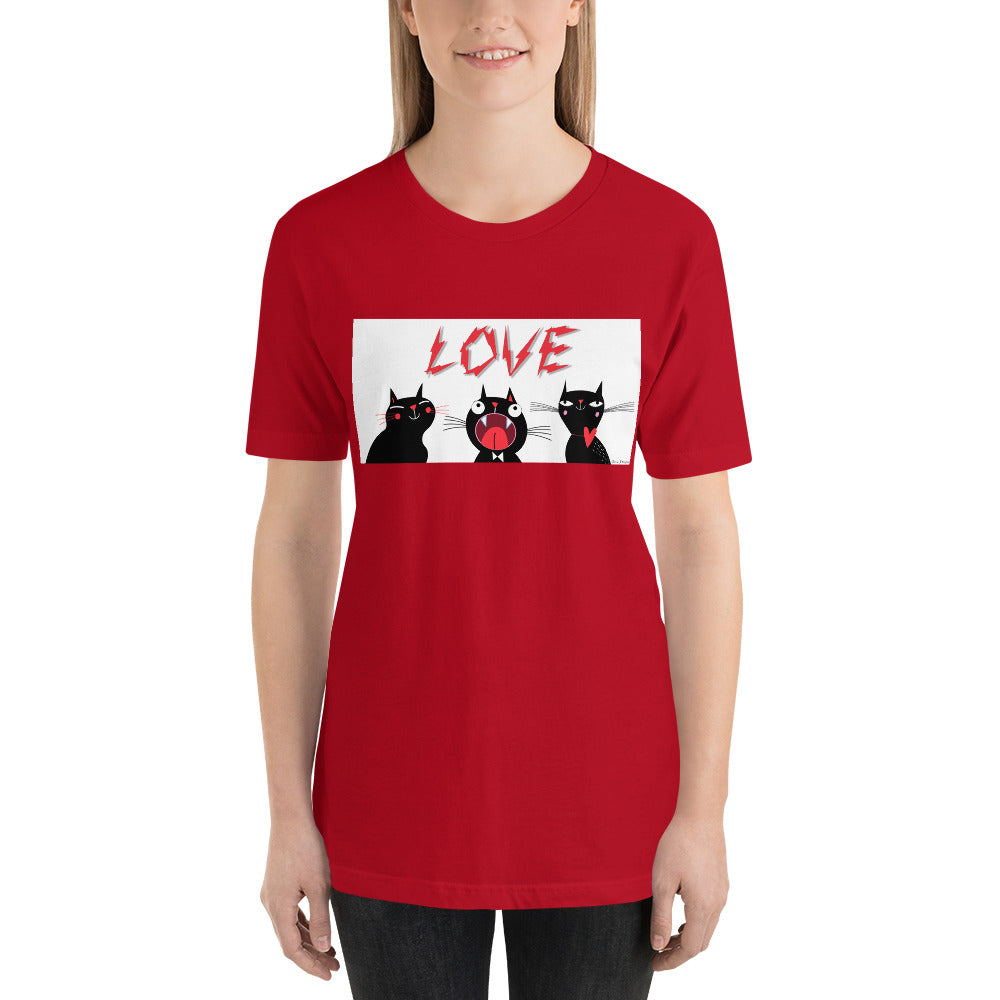 Classic Crew Neck Tee - Love Cats - Ronz-Design-Unique-Apparel