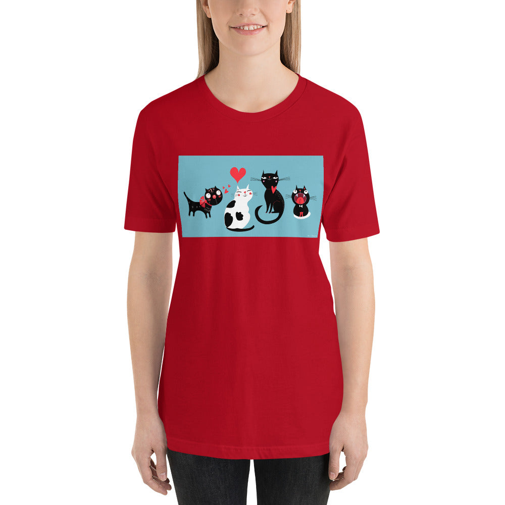Classic Crew Neck Tee - Cat Love - Ronz-Design-Unique-Apparel