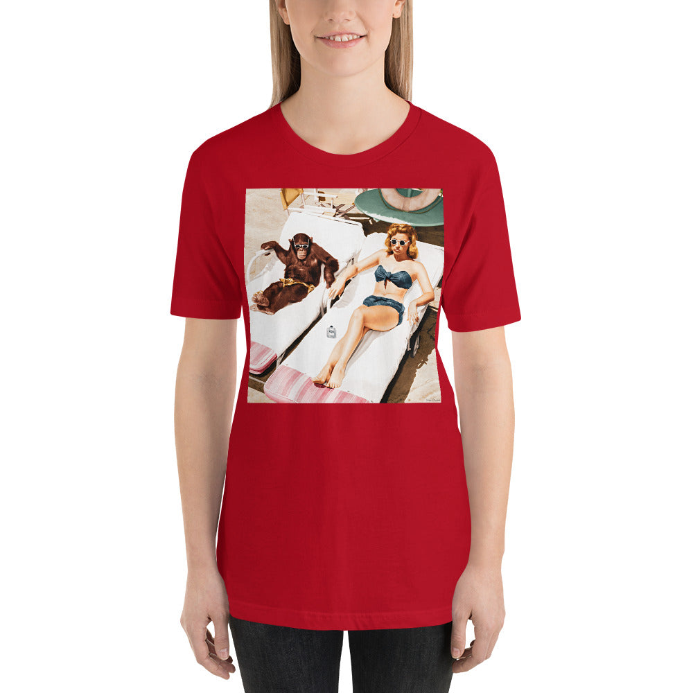 Classic Crew Neck Tee - Chill'n with My Monkey - Ronz-Design-Unique-Apparel