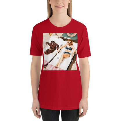 Classic Crew Neck Tee - Chill'n with My Monkey - Ronz-Design-Unique-Apparel