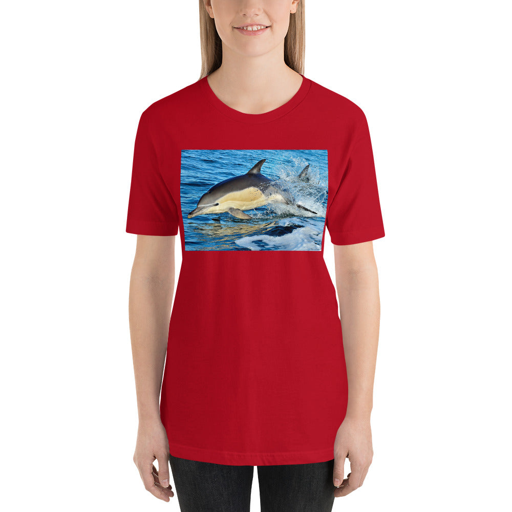 Classic Crew Neck Tee - Dolphin Splash - Ronz-Design-Unique-Apparel