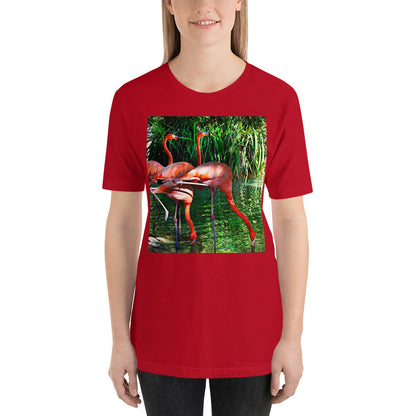 Classic Crew Neck Tee - Pink Flamingos - Ronz-Design-Unique-Apparel