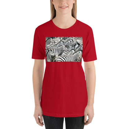 Classic Crew Neck Tee - Zebras Running Through Water - Ronz-Design-Unique-Apparel