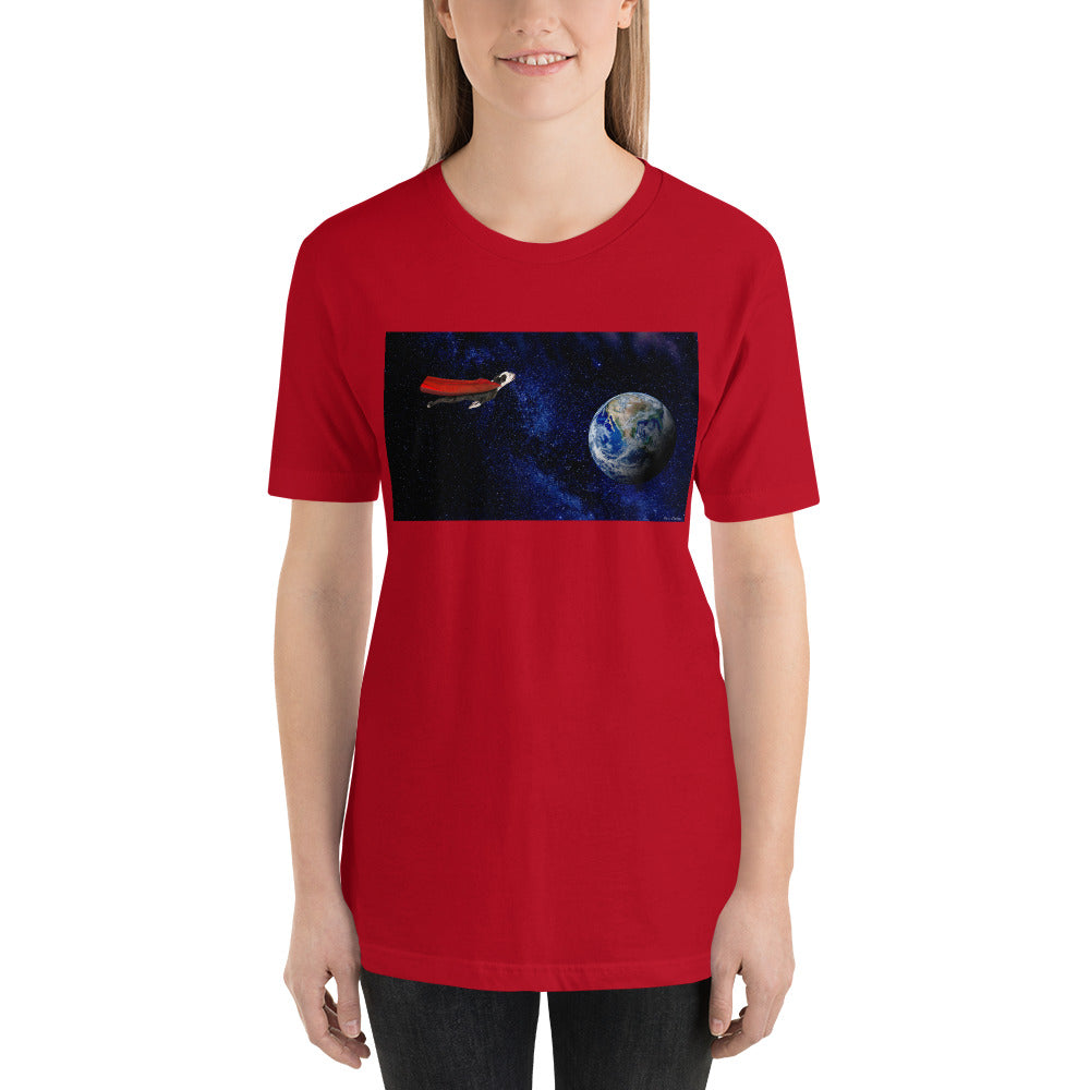 Classic Crew Neck Tee - Super Dog in Space - Ronz-Design-Unique-Apparel