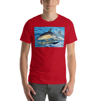 Classic Crew Neck Tee - Dolphin Rising - Ronz-Design-Unique-Apparel