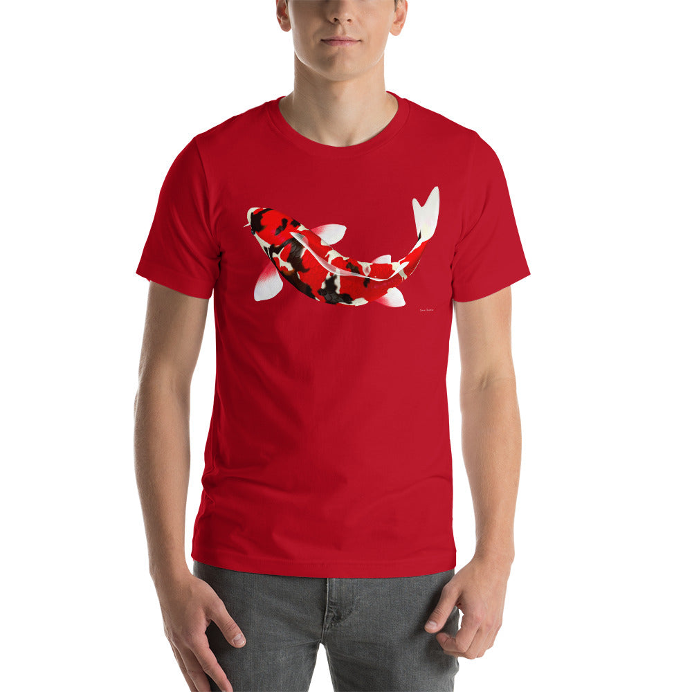 Classic Crew Neck Tee - Red & Black Koi - Ronz-Design-Unique-Apparel