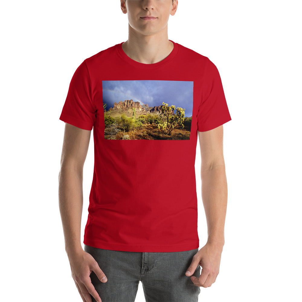 Classic Crew Neck Tee - Rainbow In The Desert, Superstition Mt. - Ronz-Design-Unique-Apparel