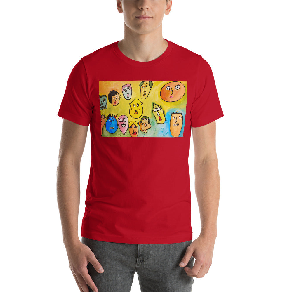 Classic Crew Neck Tee - Funny Faces - Ronz-Design-Unique-Apparel