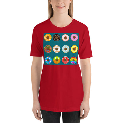 Premium Soft Crew Neck - Donuts on Blue Green Background
