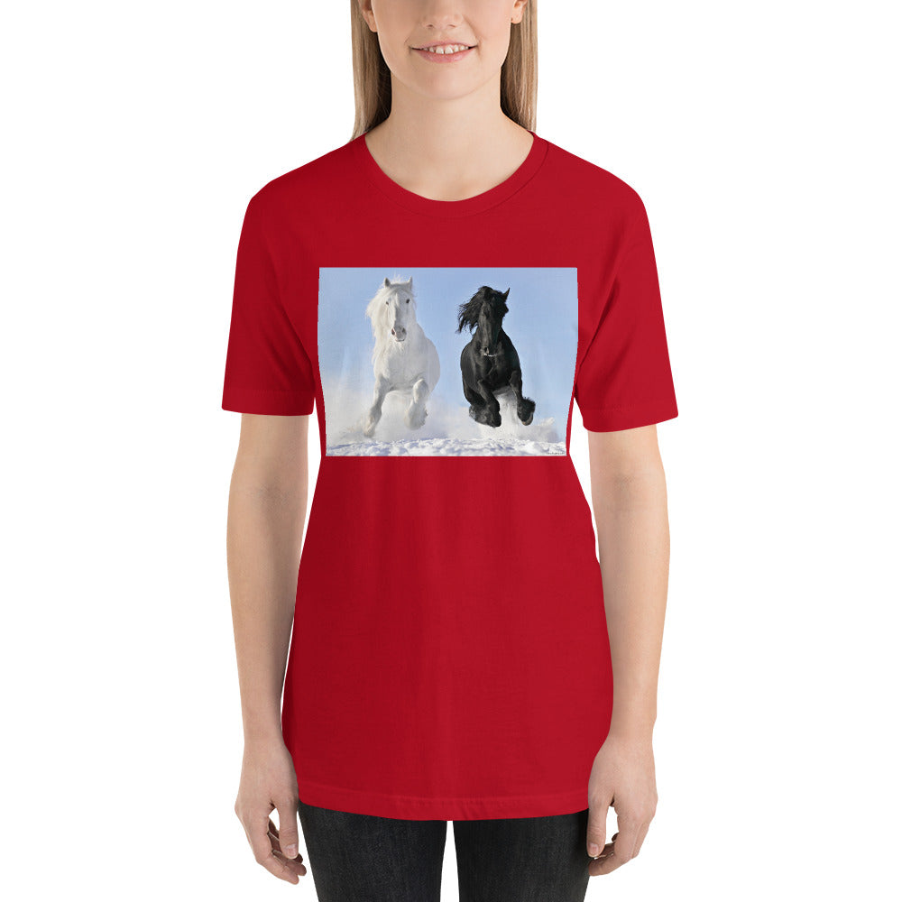 Everyday Elegant Tee - Black & White Stallions Flying