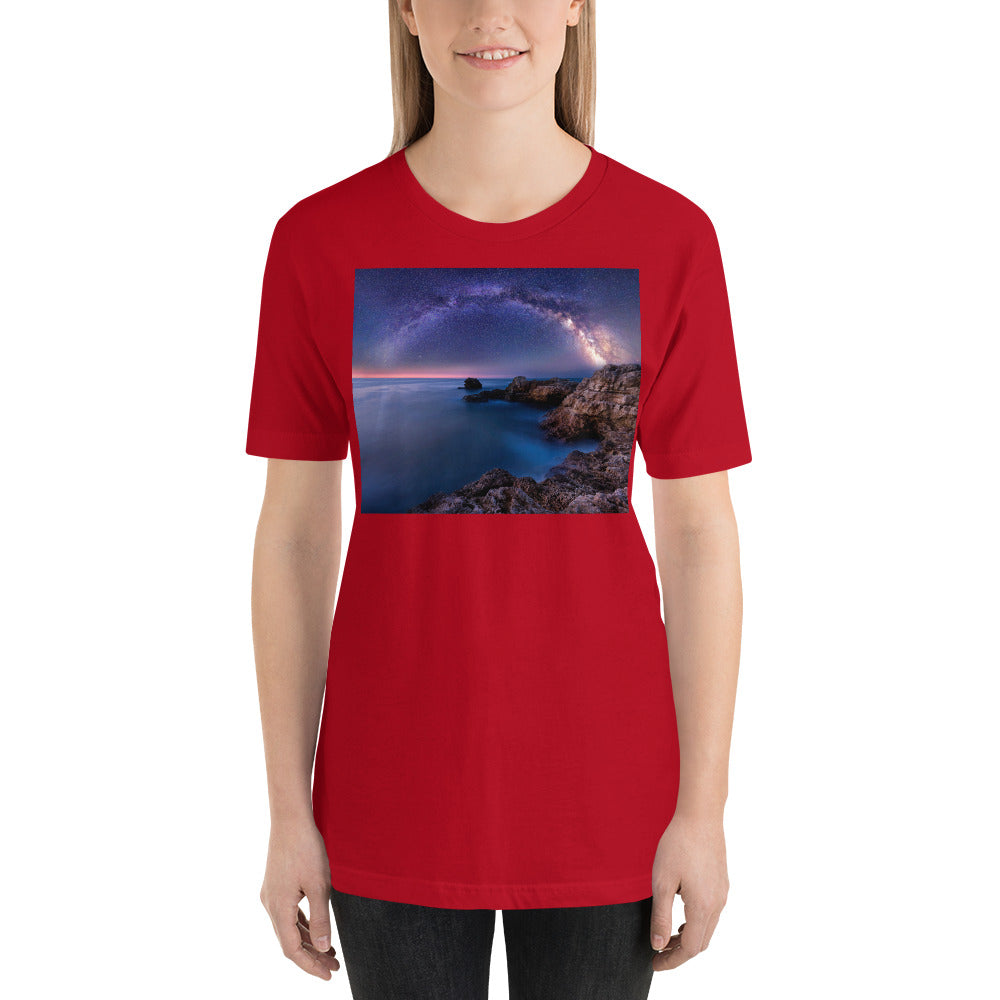 Premium Soft Crew Neck - The Milky Way Over a Rocky Bay